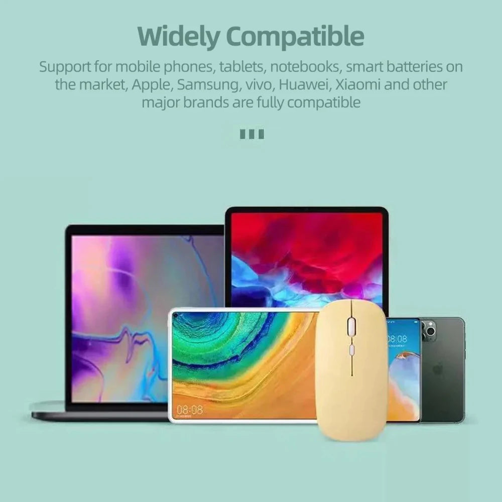 Silent Bluetooth Wireless Mouse Noiseless Optical Mice for Laptop & iPad