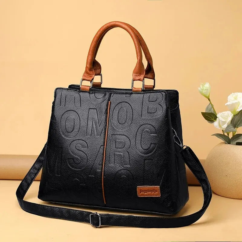 Women's PU Leather Crossbody Bag – Large Capacity Luxury Travel Handbag