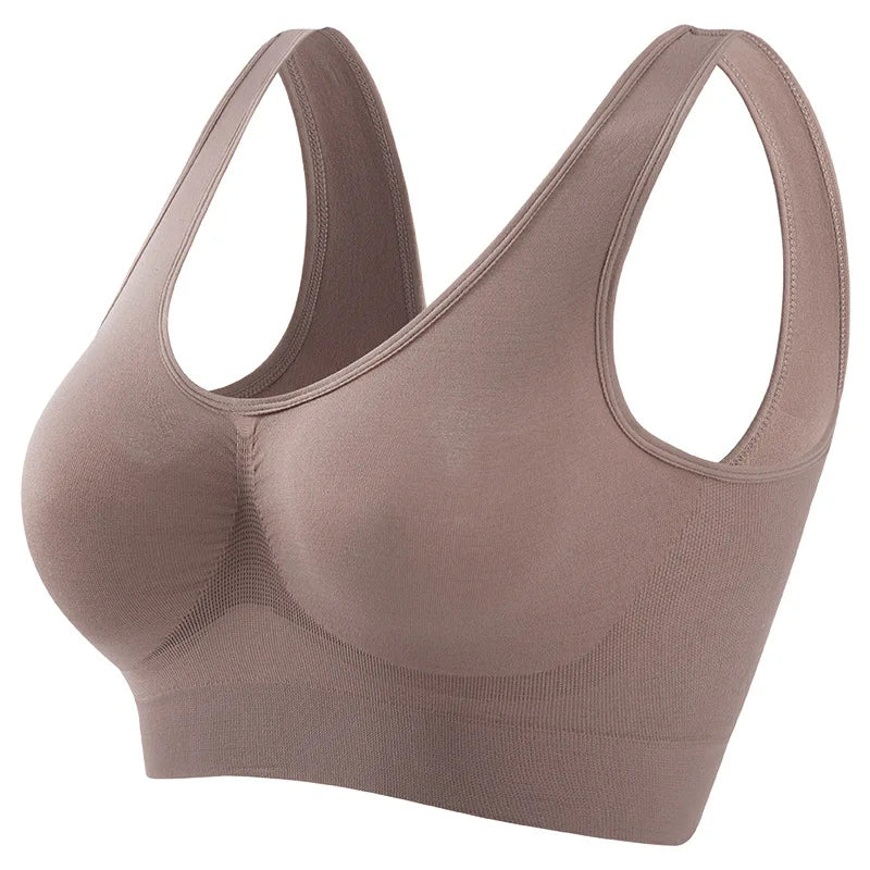 Women's Seamless Sports Bra Wireless Yoga Vest with Removable Pads