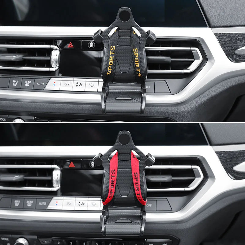Racing Seat Car Phone Holder Mount Suction Cup Stand for iPhone Samsung