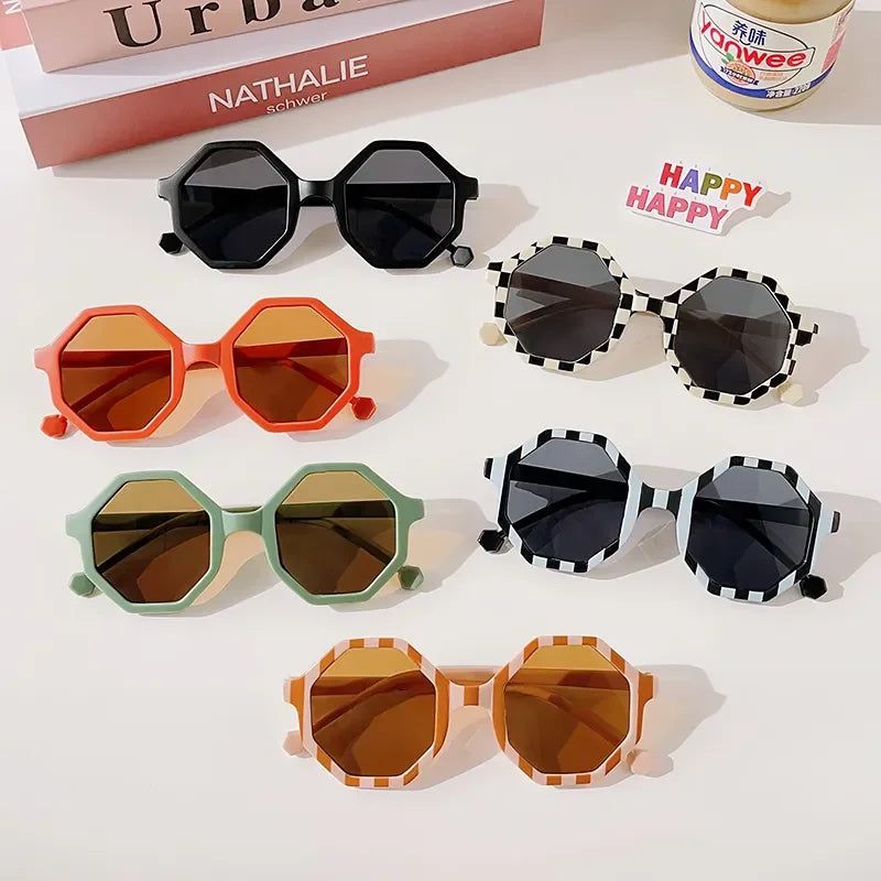 Kids Vintage Round UV400 Sunglasses Frosted Acrylic Fashion Shades