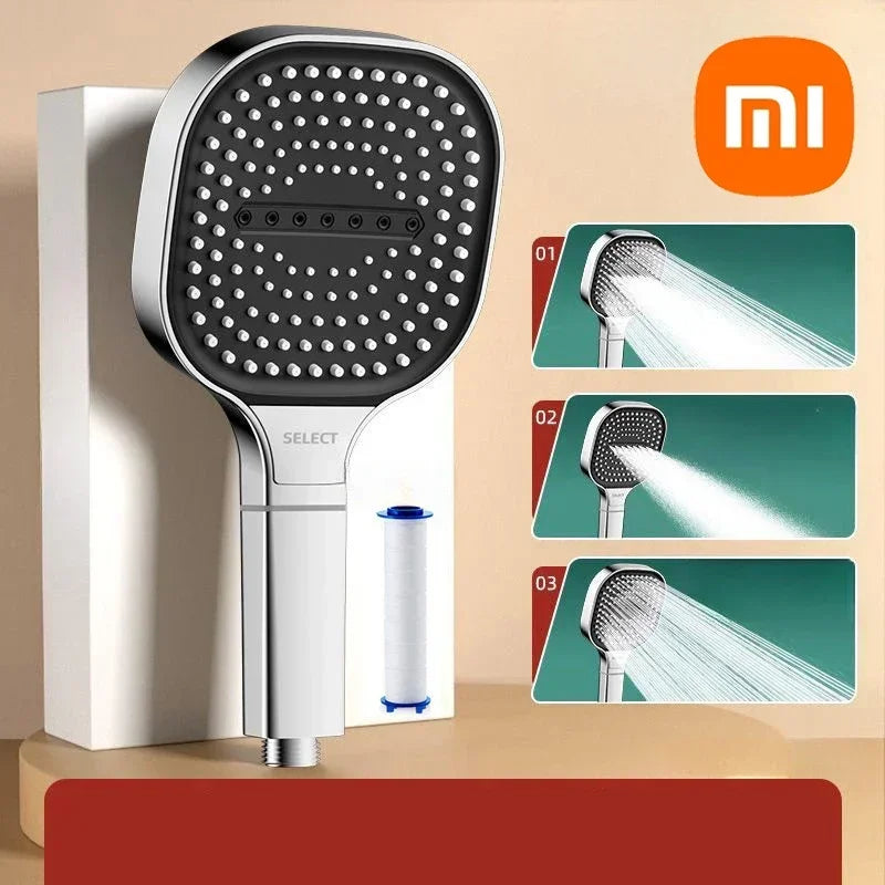 13cm High-Pressure Shower Head – 3 Modes Massage Spray with Filter