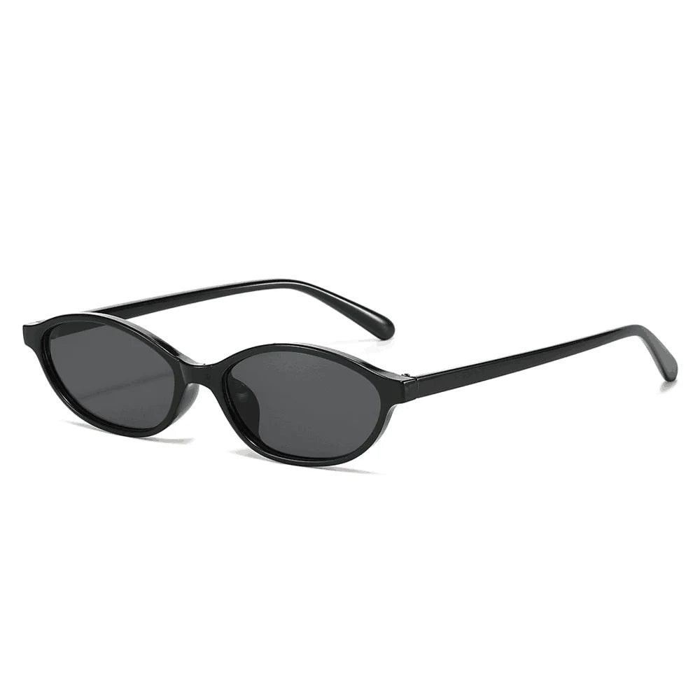 Women's Retro Oval Sunglasses Leopard Brown Small Frame UV400 Shades