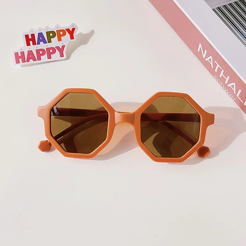 Kids Vintage Round UV400 Sunglasses Frosted Acrylic Fashion Shades