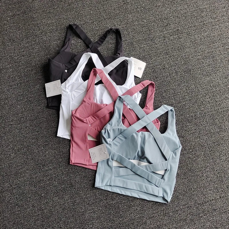 Women's Push Up Sports Bra – Breathable Fitness Yoga Gym Bralette Top