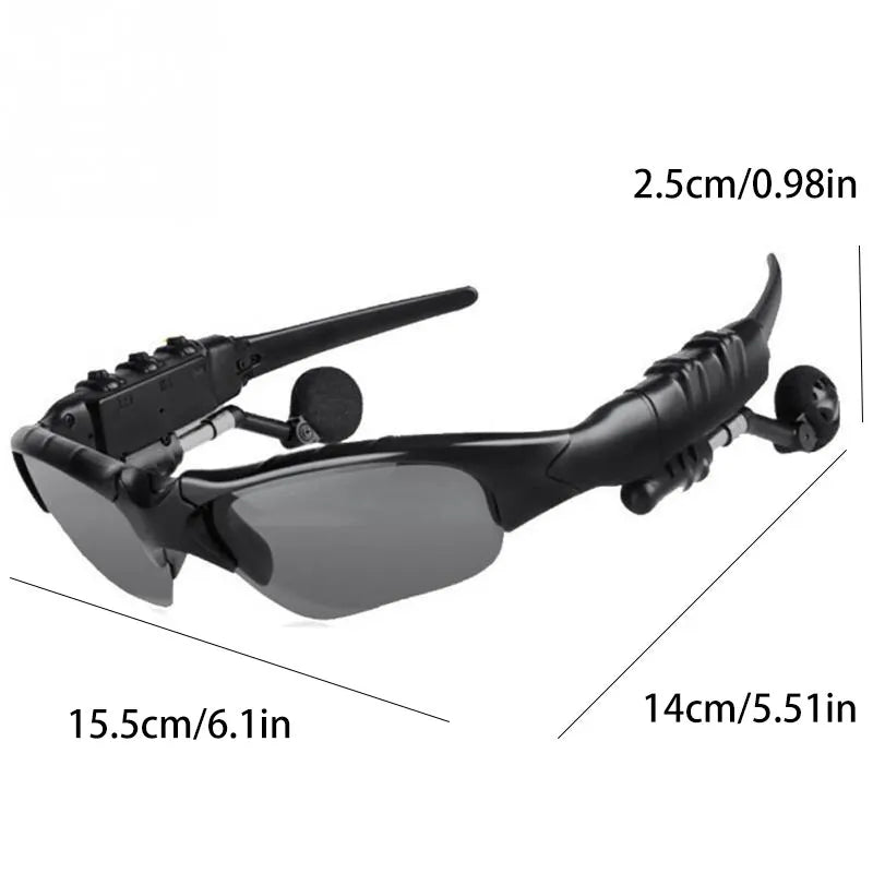 Wireless Bluetooth Sunglasses Headset w/Mic Noise Reduction for Sports