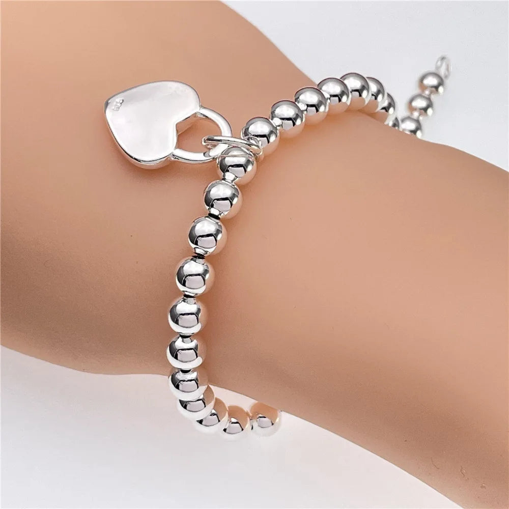 Sterling Silver Square Chain Bracelet for Women & Men Wedding Gift