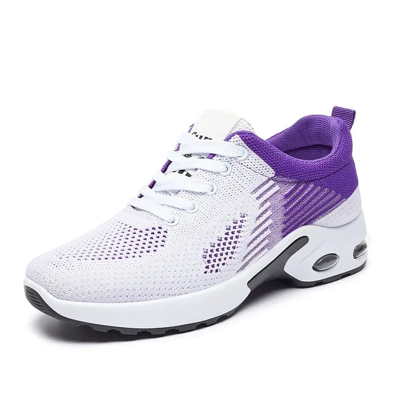 unisex Air Cushion Running Shoes Breathable Mesh Lace-Up Trainers