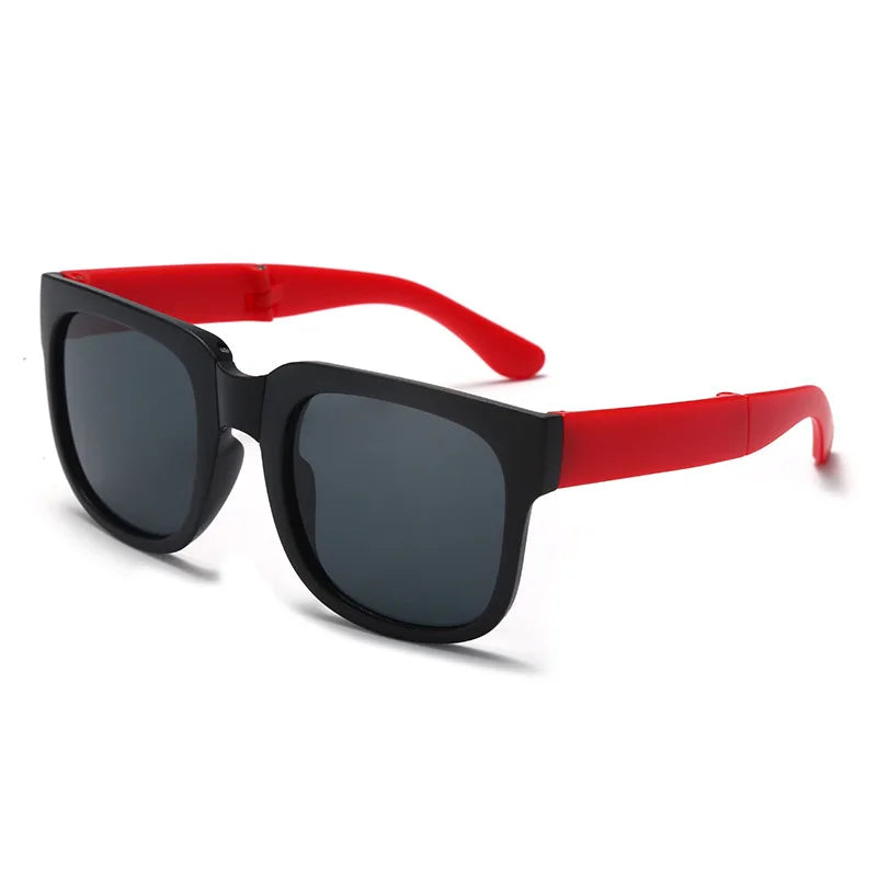 Kids Colorful Foldable Sunglasses UV400 Square Shades for Boys & Girls