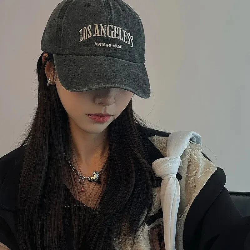 Unisex Cotton Baseball Cap – Embroidered Retro Adjustable Snapback Hat