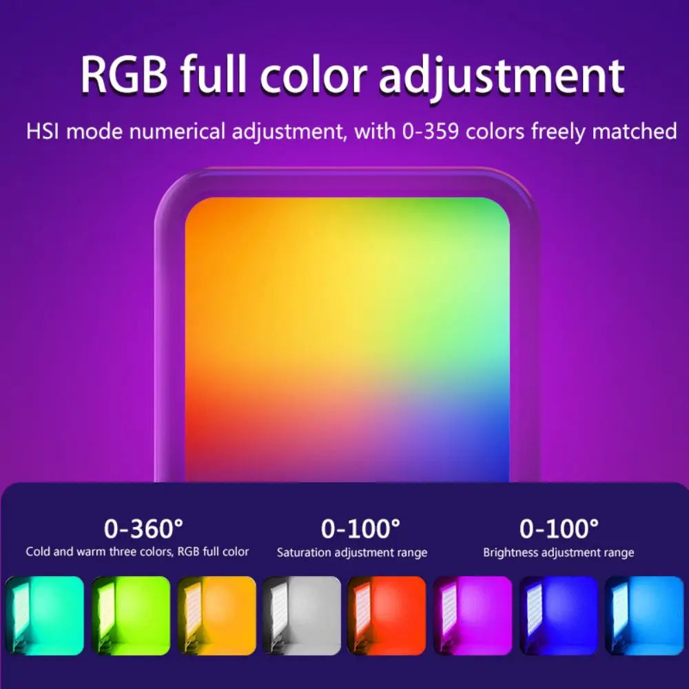 Mini RGB LED Fill Light Portable Adjustable Pocket Lamp for Live Photography