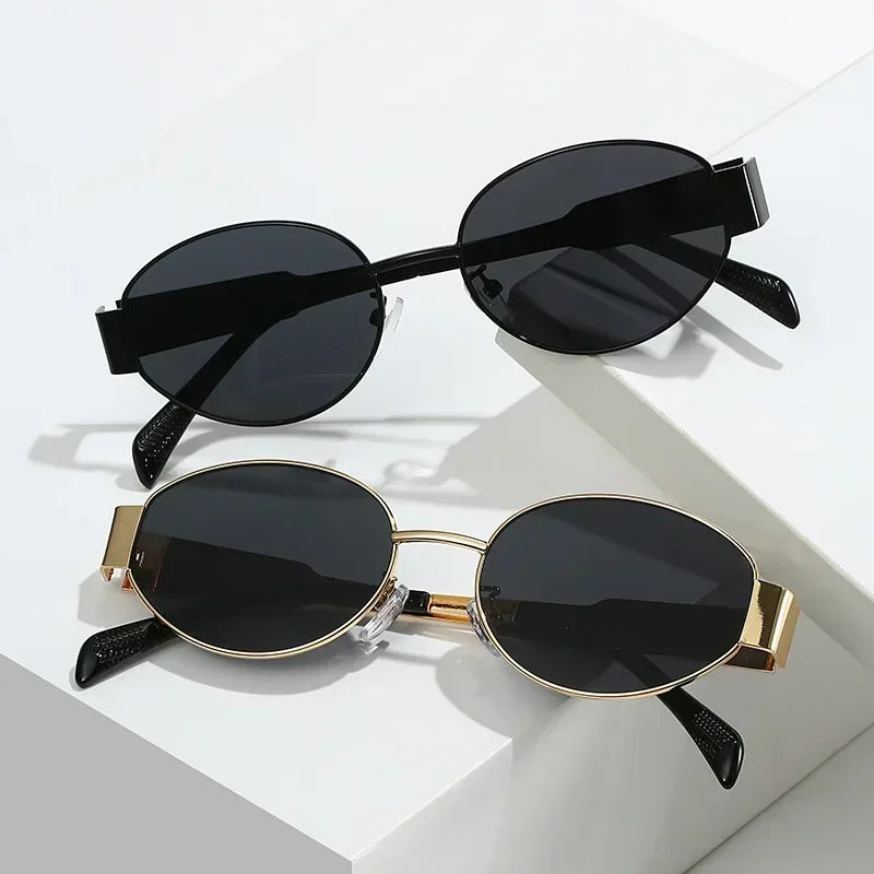 Retro Oval Frame Sunglasses – Small UV Protection Glasses for Travel & Daily Wear