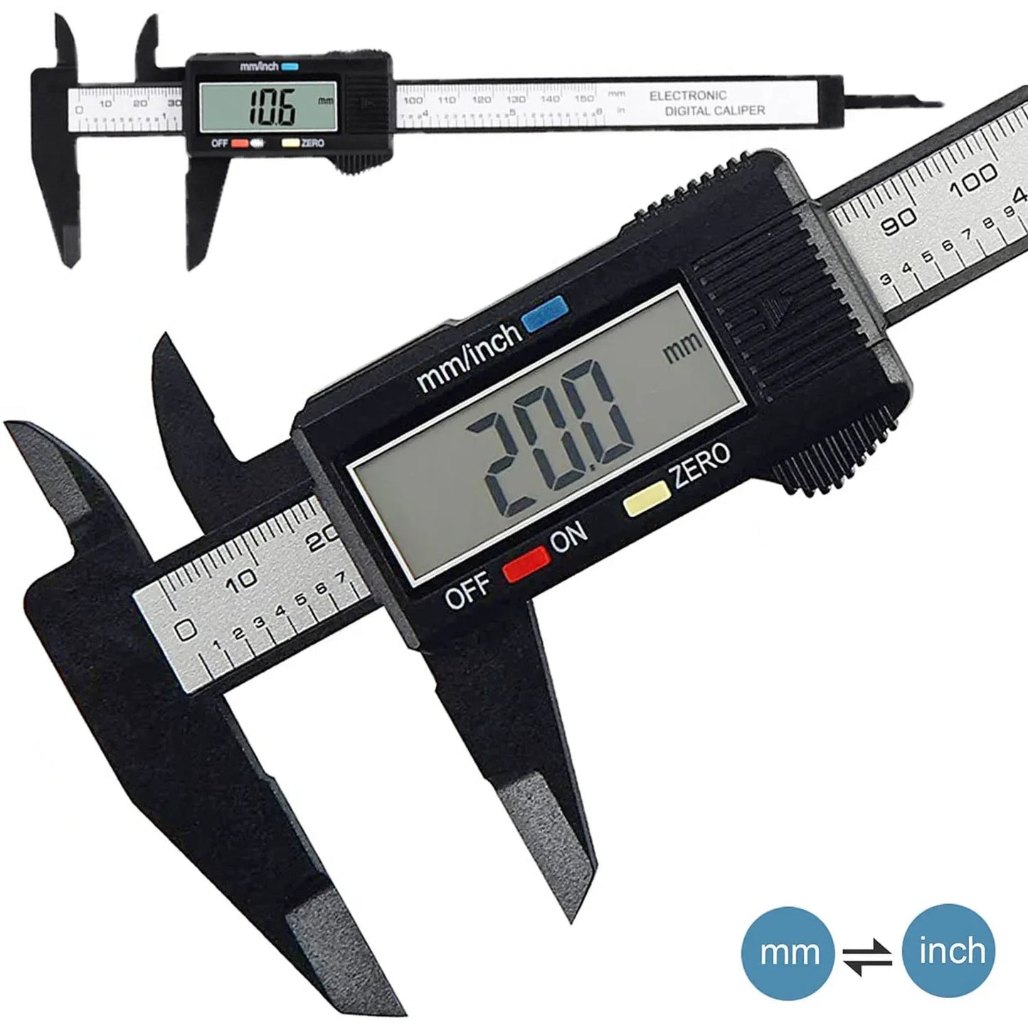 150mm/100mm Electronic Digital Caliper Carbon Fiber Vernier Micrometer Measuring Tool"