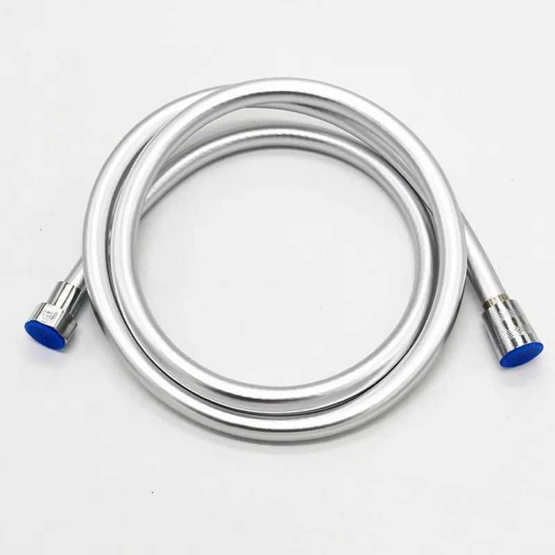 High-Pressure PVC Shower Hose – Silver/Black Flexible Anti-Winding 1/2'' Fit
