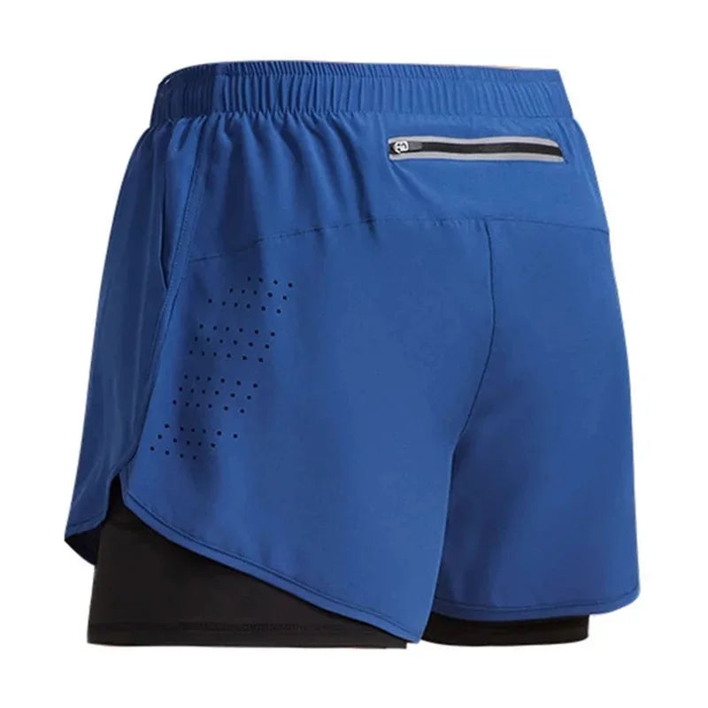 Men's Quick-Dry Double Layer Running Shorts – Fitness, Workout, Bodybuilding Sport Shorts