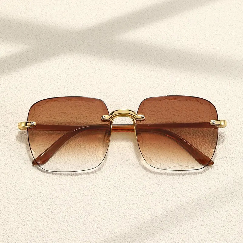 Women’s Square Frameless Gradient Sunglasses – Classic UV400 Shades