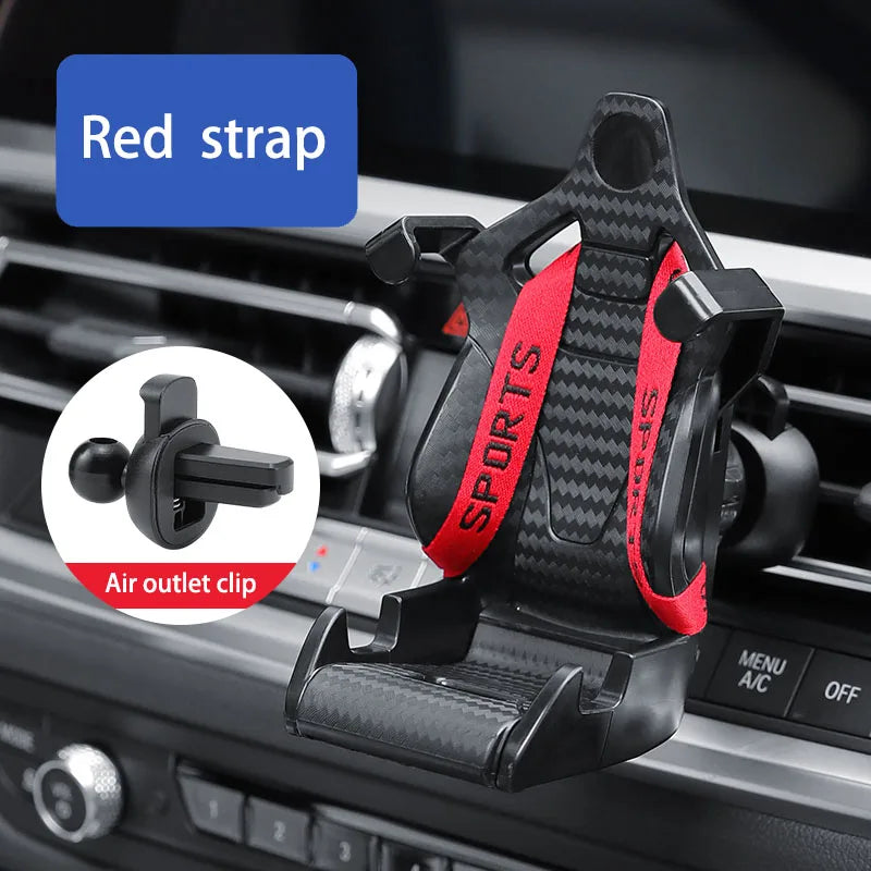 Racing Seat Car Phone Holder Mount Suction Cup Stand for iPhone Samsung