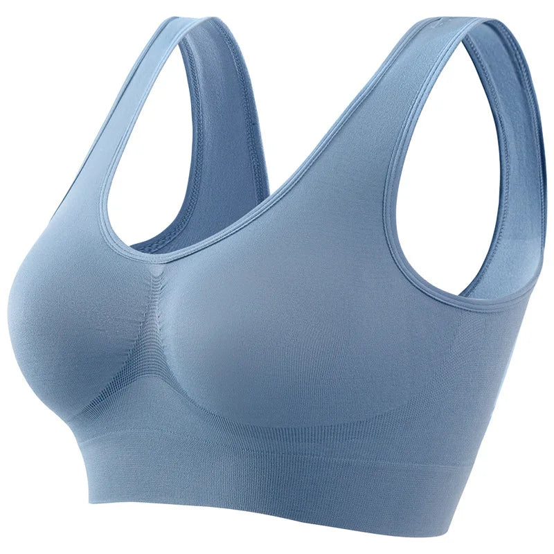 Women's Seamless Sports Bra Wireless Yoga Vest with Removable Pads