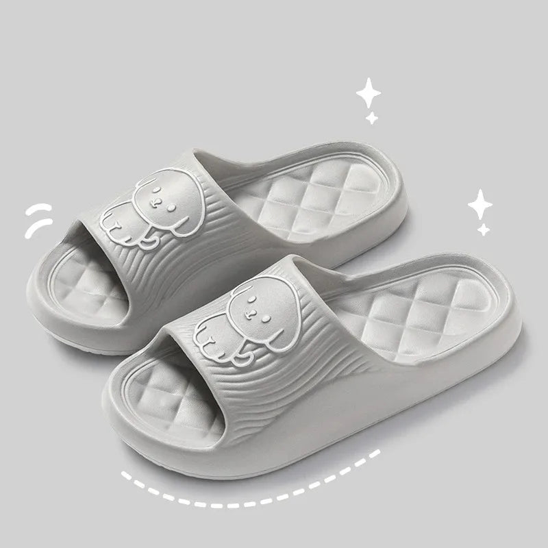 Cute Couple Pillow Slippers Non-Slip EVA Indoor Bathroom Sandals