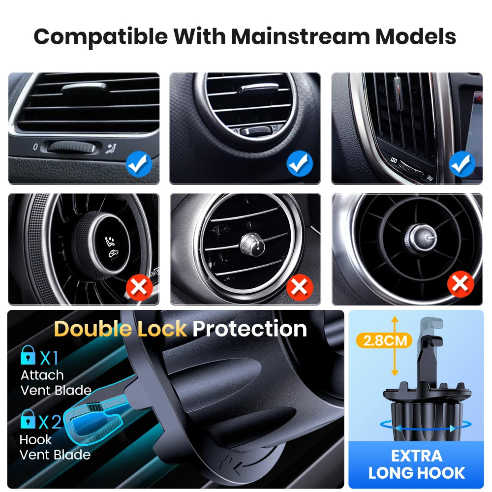 MagSafe Magnetic Car Phone Holder Air Vent Mount 360° for iPhone