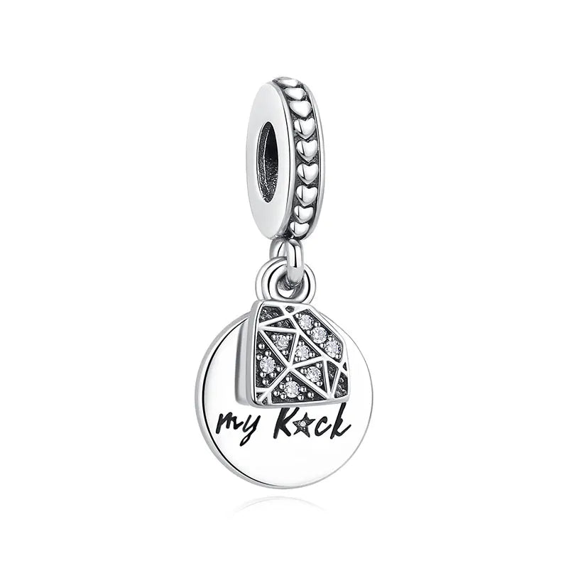 925 Silver Love Heart Charm Bead for Bracelets & Necklaces Valentine's Gift