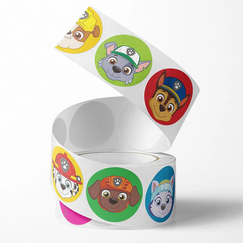 500PCS Cartoon Paw Patrol Stickers Kids Reward Envelope Sealing DIY Decor