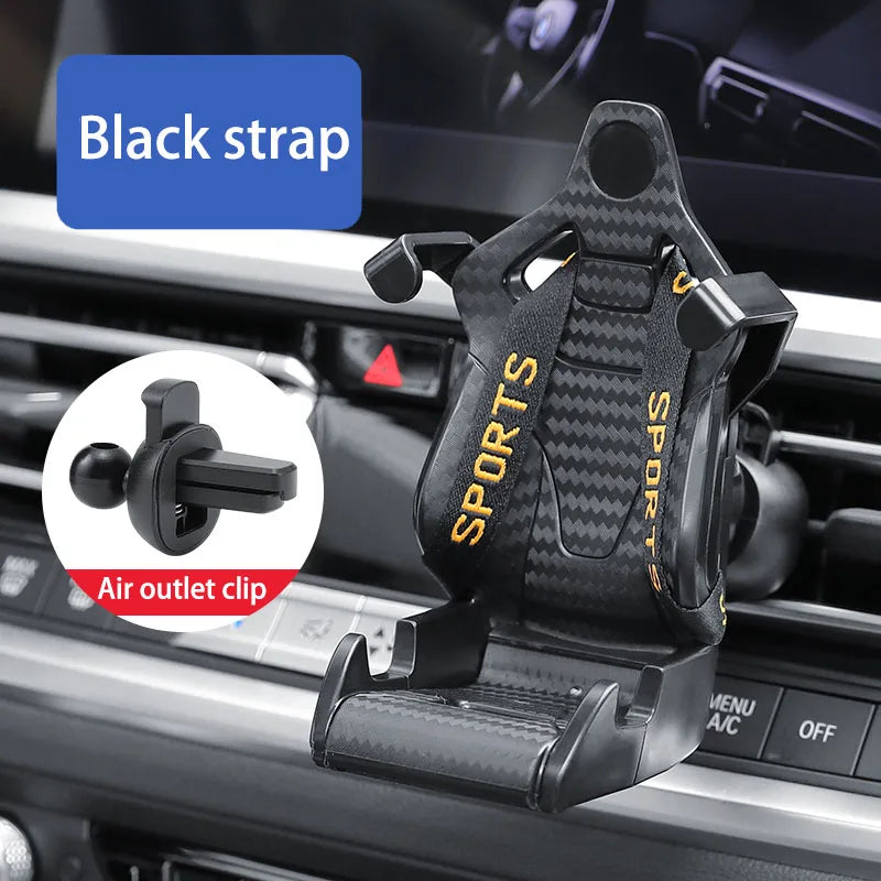 Racing Seat Car Phone Holder Mount Suction Cup Stand for iPhone Samsung
