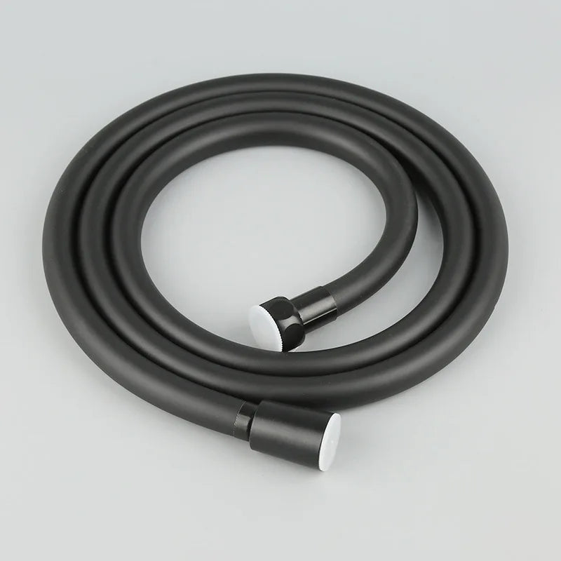 High-Pressure PVC Shower Hose – Silver/Black Flexible Anti-Winding 1/2'' Fit