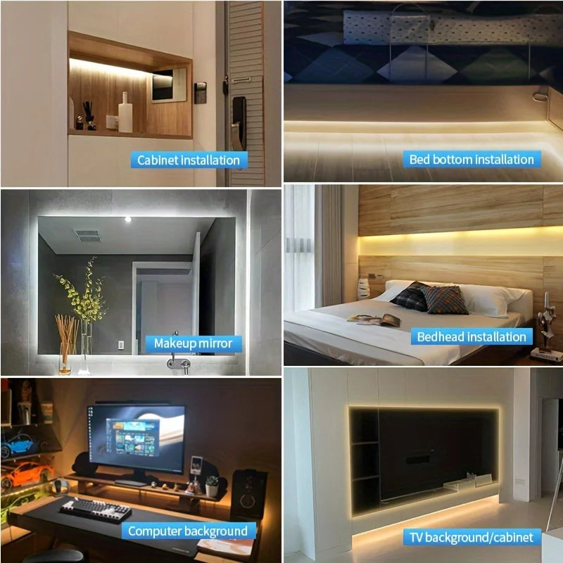 LED Strip Lights 5V USB Touch Sensor, Dimmable, Flexible Tape for TV, Mirror, Room Decor
