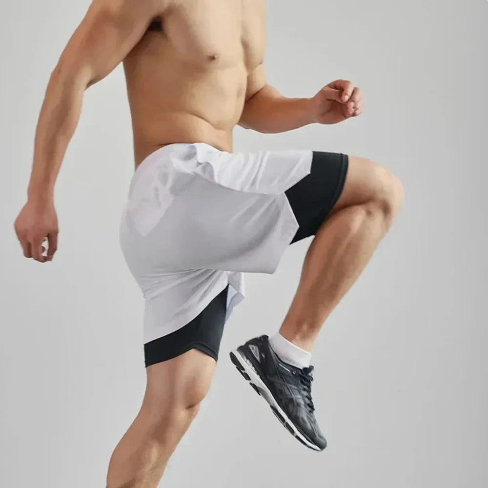 Men’s 2-in-1 Sports Shorts – Quick Dry, Breathable Summer Gym Running Shorts M-3XL