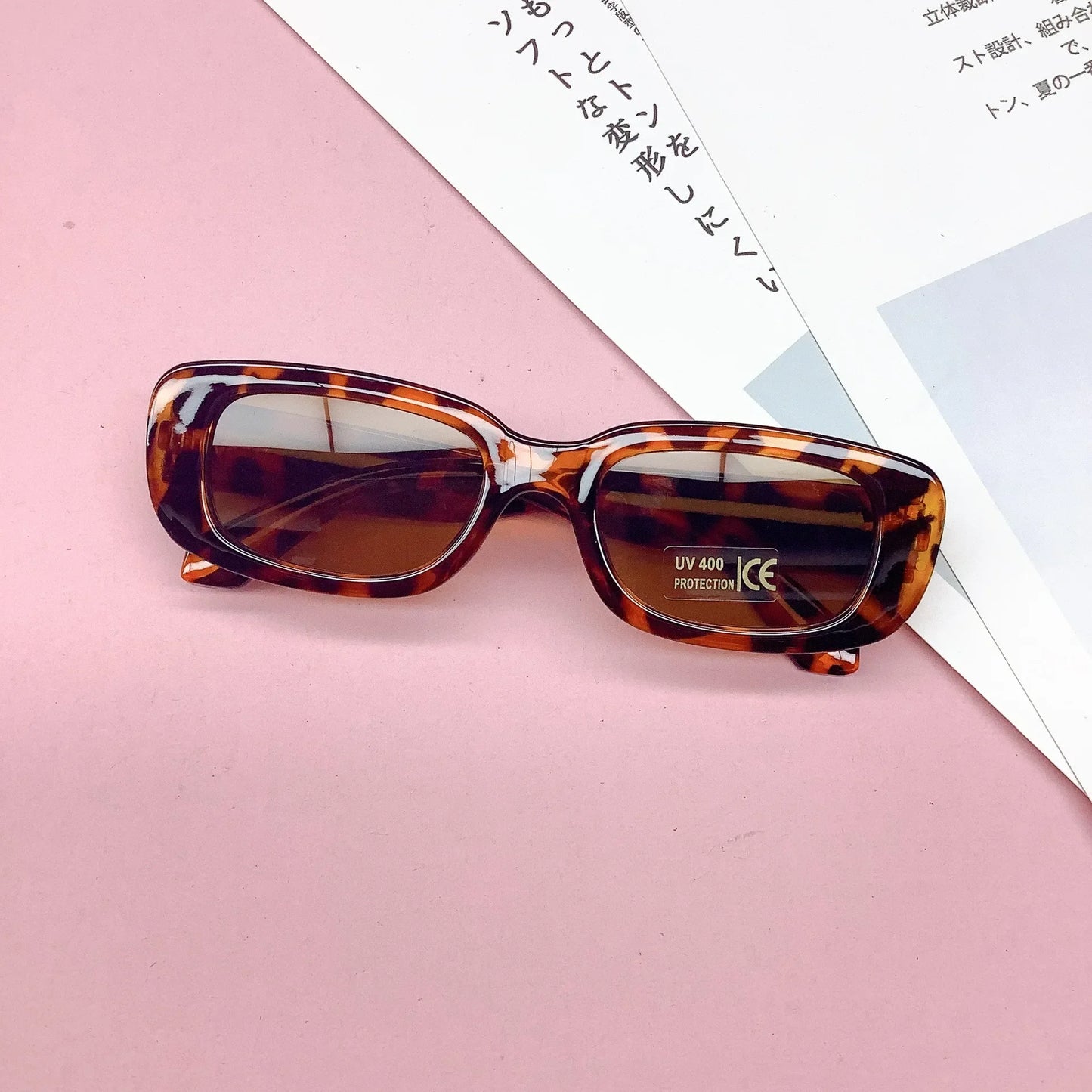 Kids Vintage Frosted Rectangle Sunglasses –UV400 Shades for Boys & Girls