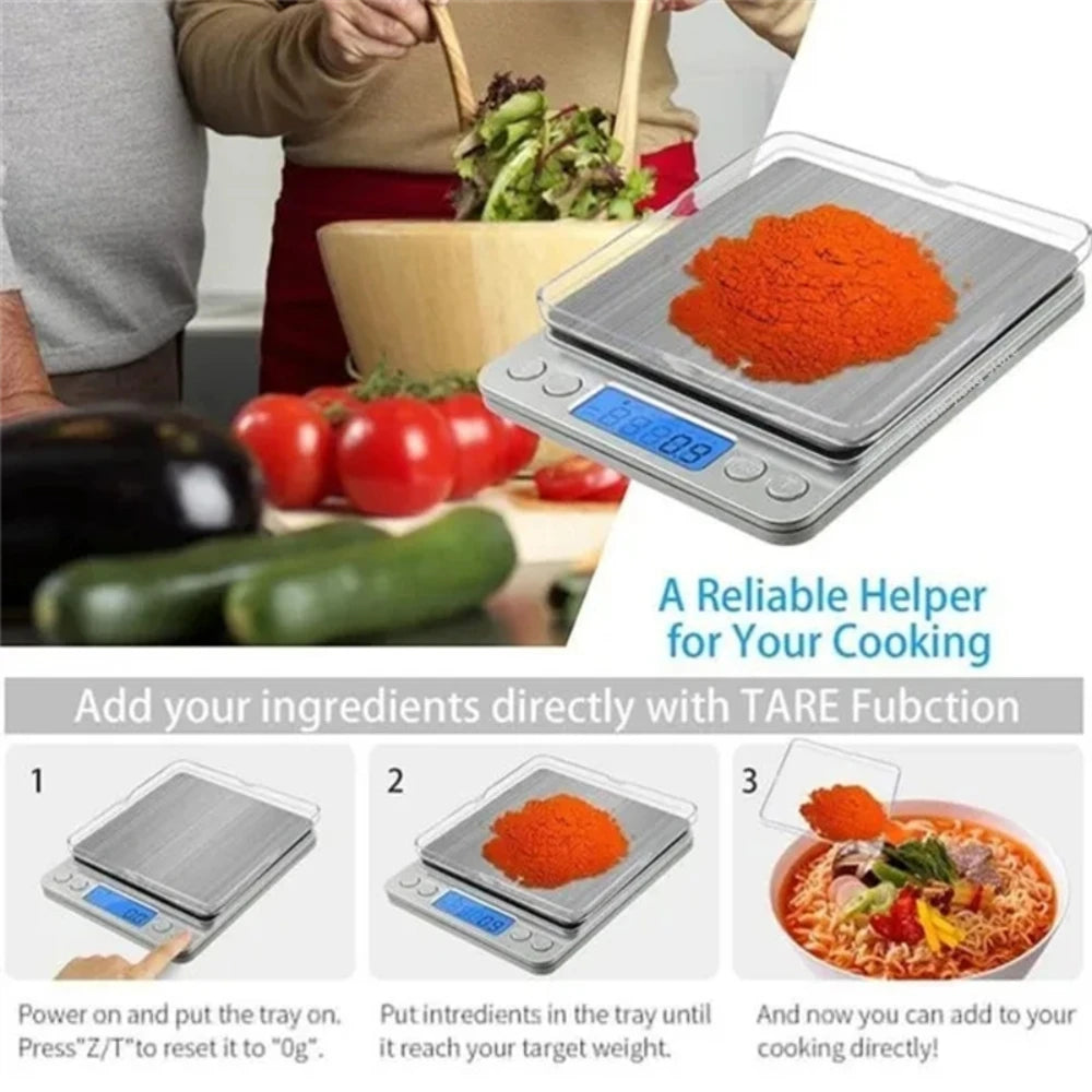 Digital Kitchen Scale Mini Pocket Stainless Steel Precision Balance Weight