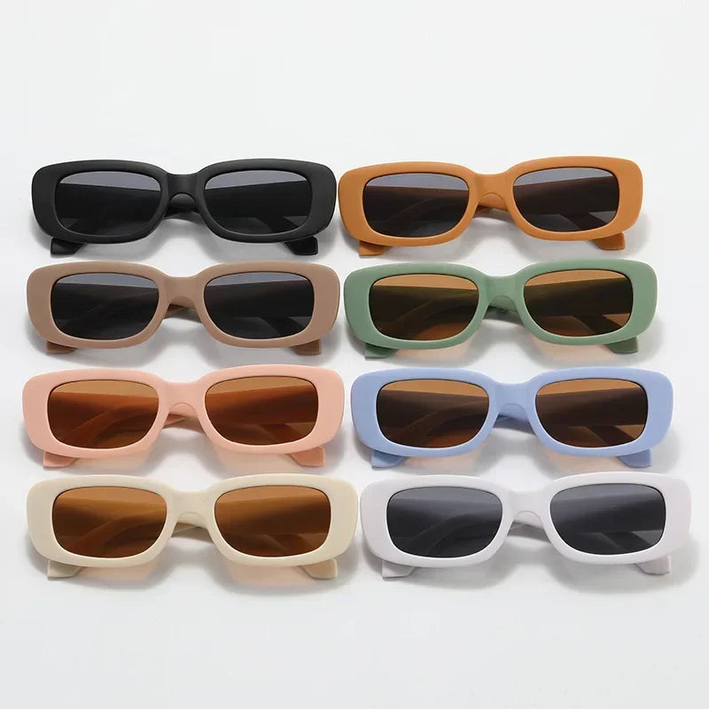 Kids Vintage Frosted Rectangle Sunglasses –UV400 Shades for Boys & Girls