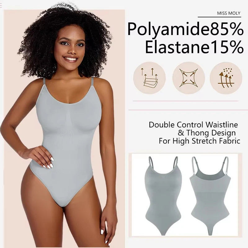 Women's Smoothing Bodysuit Shapewear – Thong Full Body Slimmer Faja