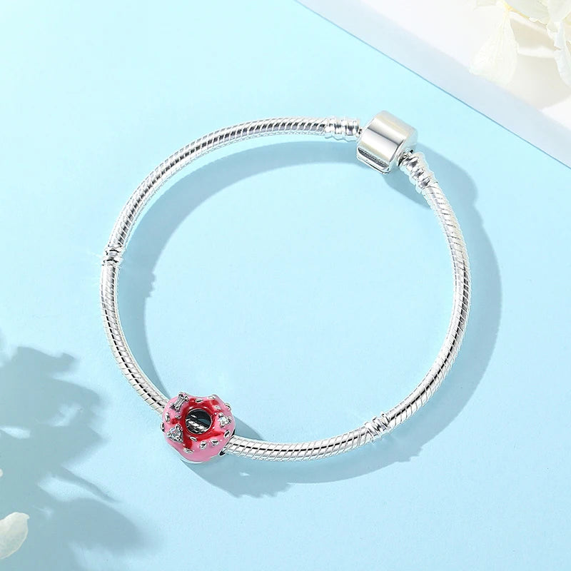 925 Silver Love Heart Charm Bead for Bracelets & Necklaces Valentine's Gift