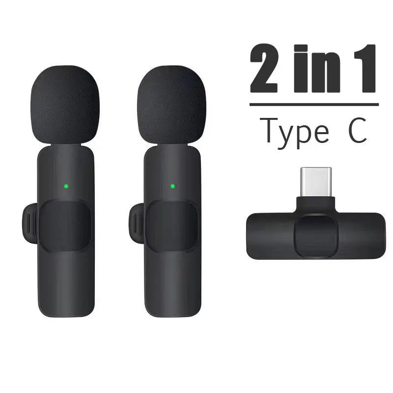 Wireless Lavalier Microphone Mini Clip-On Mic for iPhone & Android, Recording, Live, Gaming
