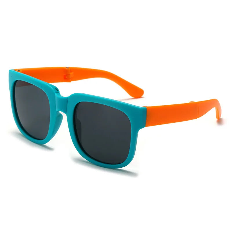 Kids Colorful Foldable Sunglasses UV400 Square Shades for Boys & Girls