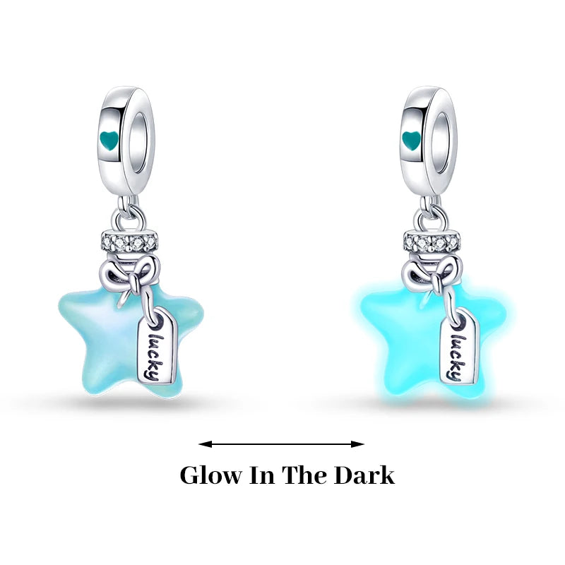 Silver-Plated Sun Moon Star Charm Beads with Zircon for Bracelets DIY