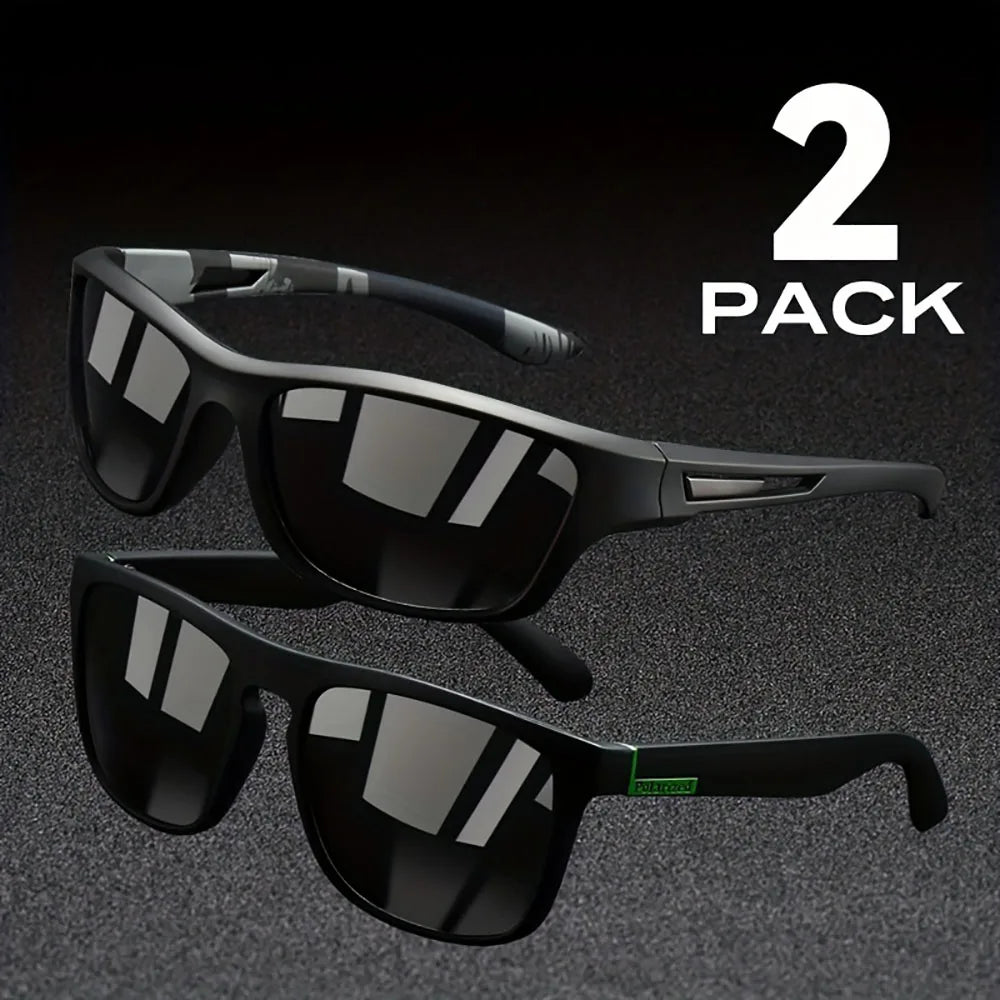 2PCS Polarized UV Sunglasses – Anti-Glare Summer Shades for Travel & Driving