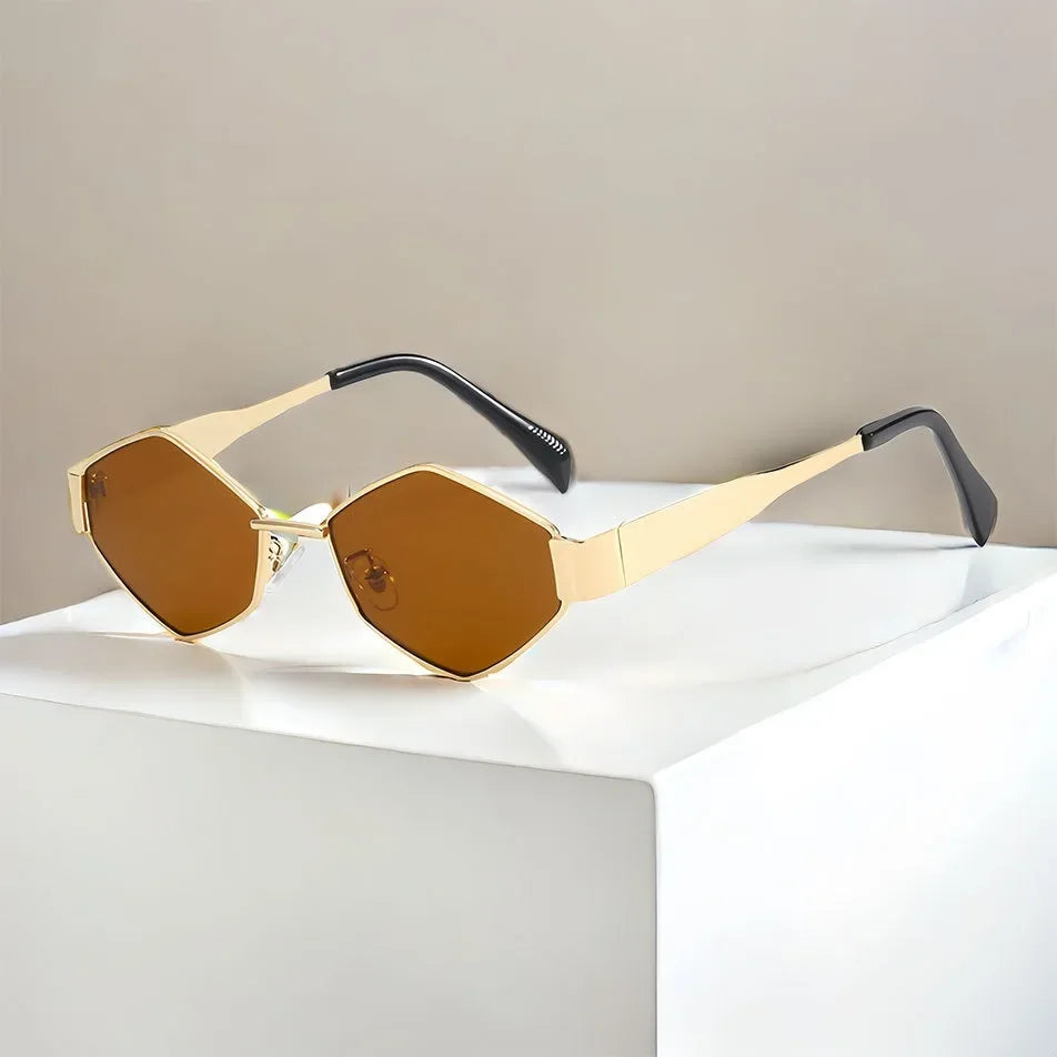 Hexagon Vintage Sunglasses– Small Frame UV400 Shades for Men & Women
