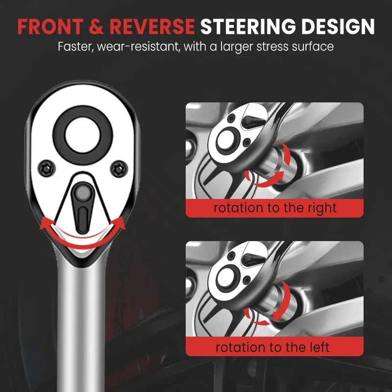 12PC Socket Wrench Set – Ratchet Quick-Release Tool Kit for Car Repair