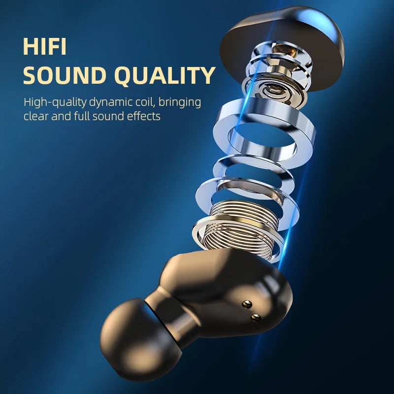 Wireless Bluetooth Headphones HiFi Sound Sport Waterproof Earbuds w/Mic