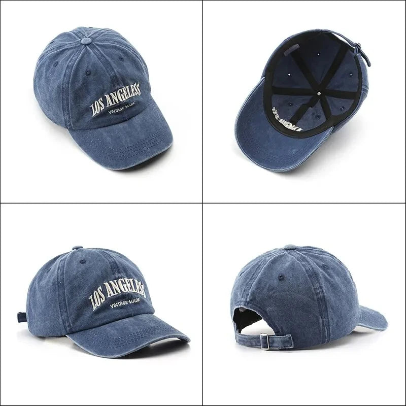 Unisex Cotton Baseball Cap – Embroidered Retro Adjustable Snapback Hat