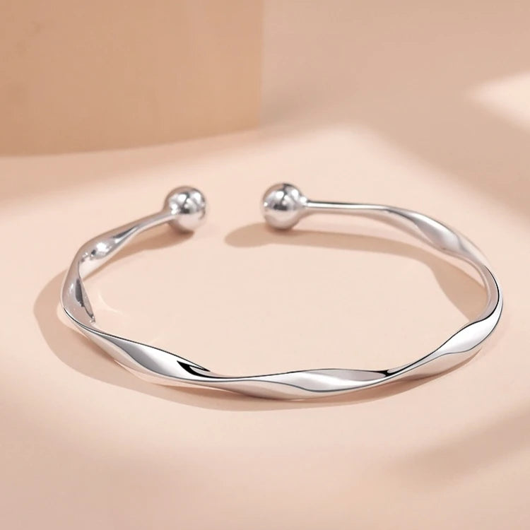925 Sterling Silver Heart Zircon Chain Bracelet for Women Wedding Gift