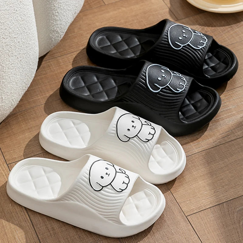 Cartoon Puppy Soft Slides Non-Slip Sandals for Men & Women Summer Use