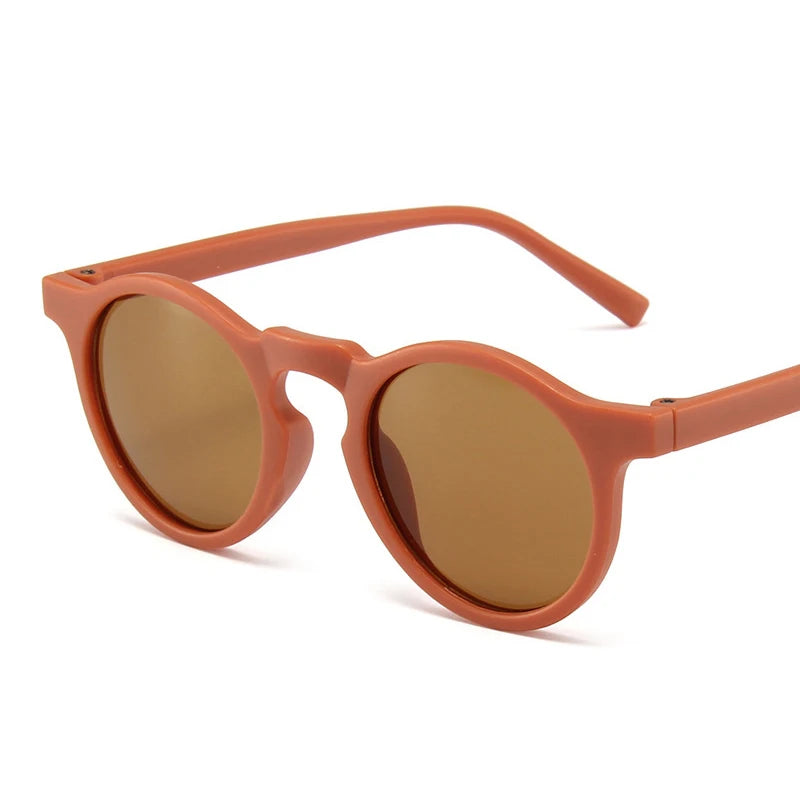 Kids Vintage Round UV400 Sunglasses Frosted Acrylic Fashion Shades