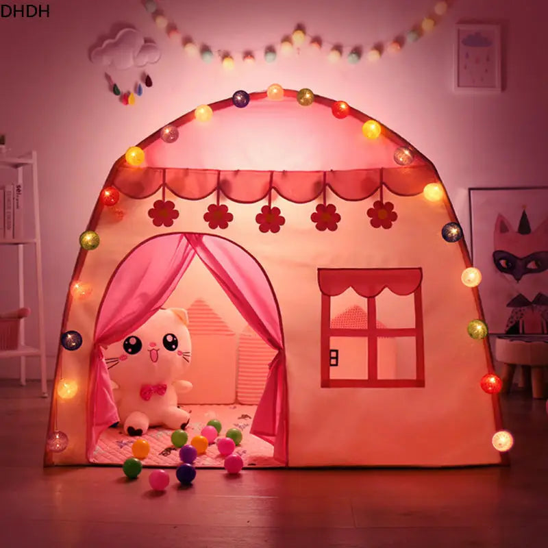 Kids Play Tent Indoor Outdoor Folding Teepee Princess Castle Playhouse