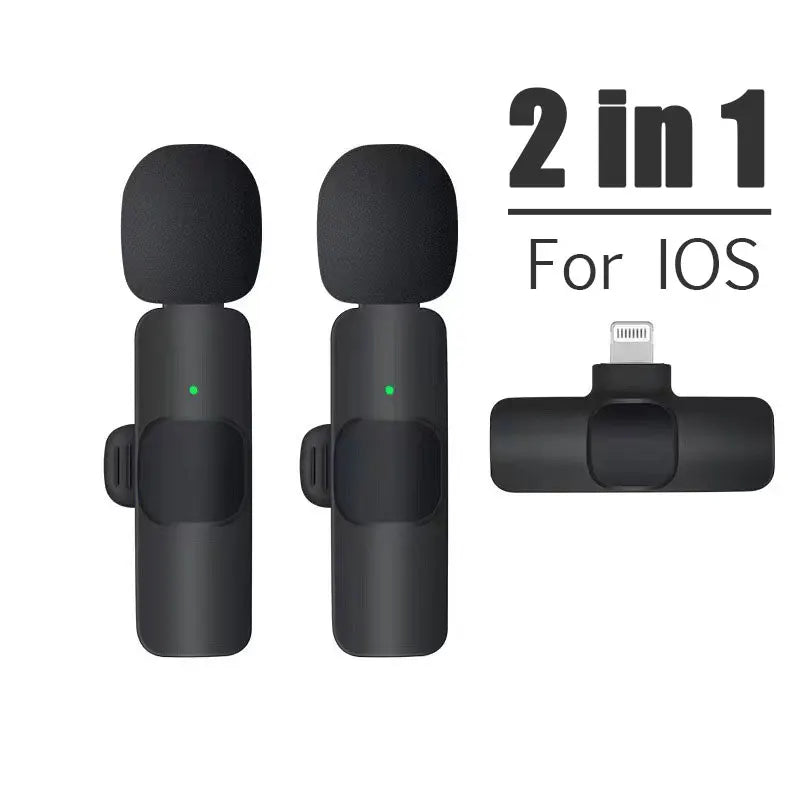 Wireless Lavalier Microphone Mini Clip-On Mic for iPhone & Android, Recording, Live, Gaming