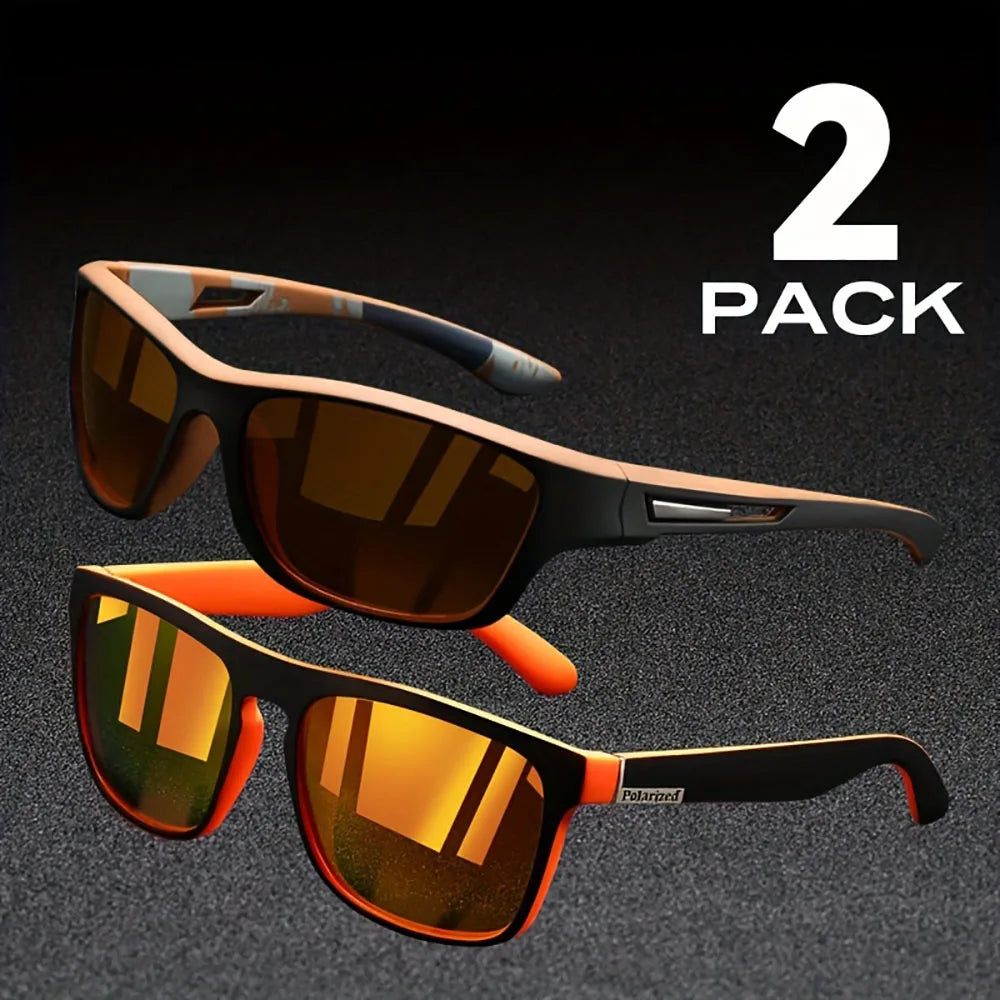2PCS Polarized UV Sunglasses – Anti-Glare Summer Shades for Travel & Driving