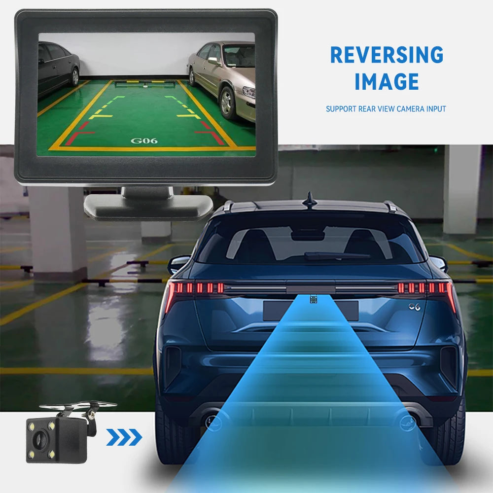 4.3'' Car Monitor Screen HD Display for Reversing Camera Easy Install